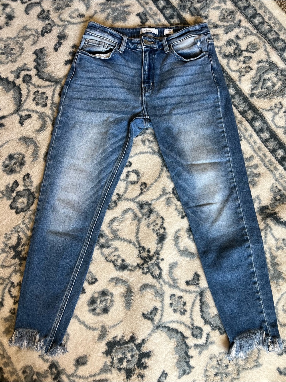 KanCan Kurvy Mid-Rise Ankle Skinny Jeans - Blue Denim